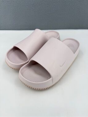 Nike Calm Slides Slip On Recovery Sandals Womens 9 Mens 8 Barely Rose Light Pink